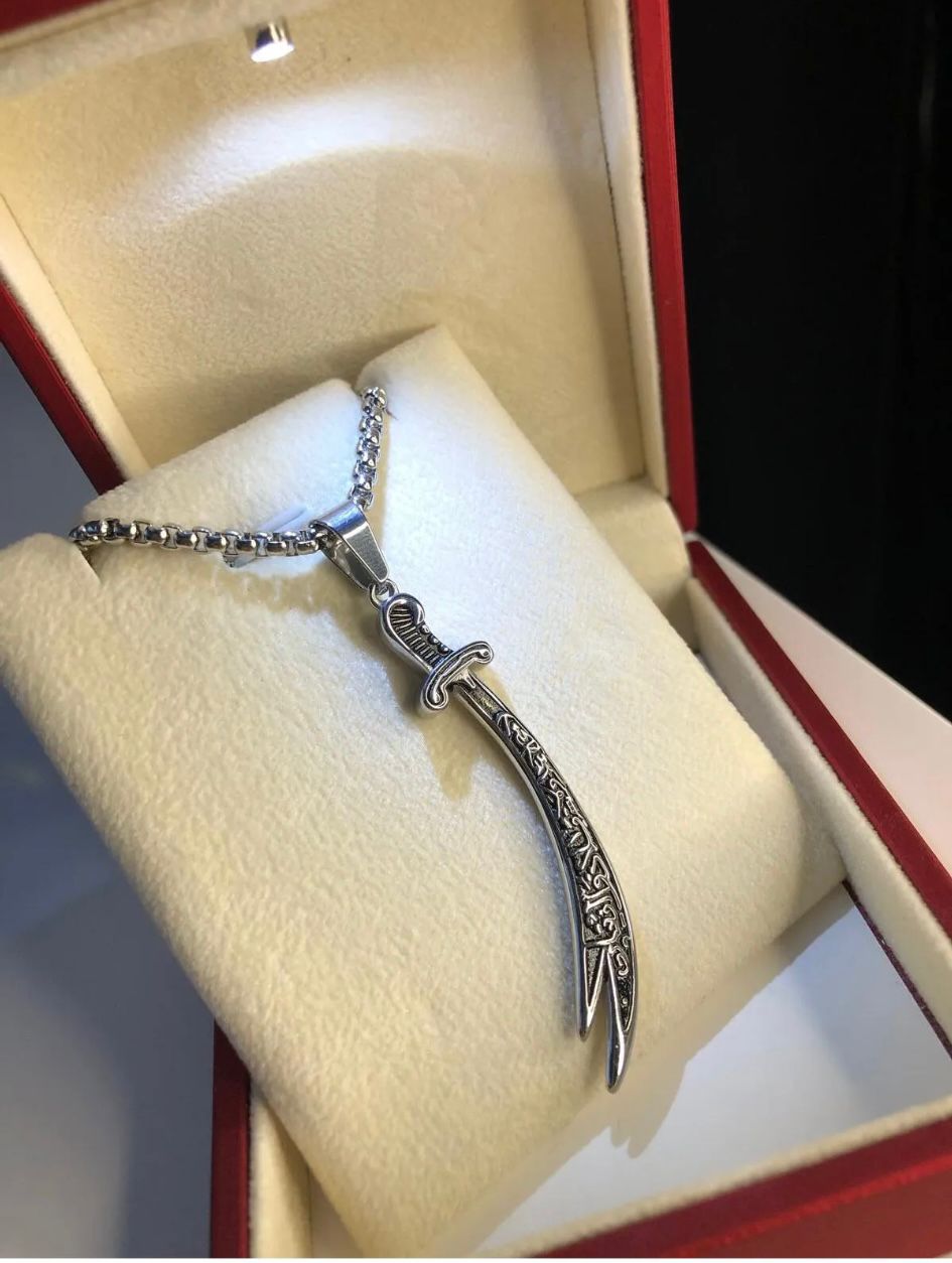 Çelik Zülfikar Kılıcı Kolye